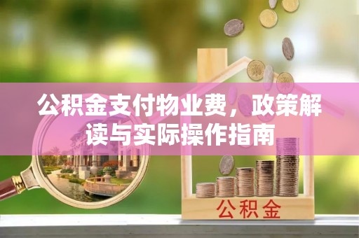 新市公积金支付物业费，政策解读与实际操作指南