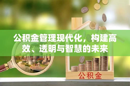 新市公积金管理现代化，构建高效、透明与智慧的未来
